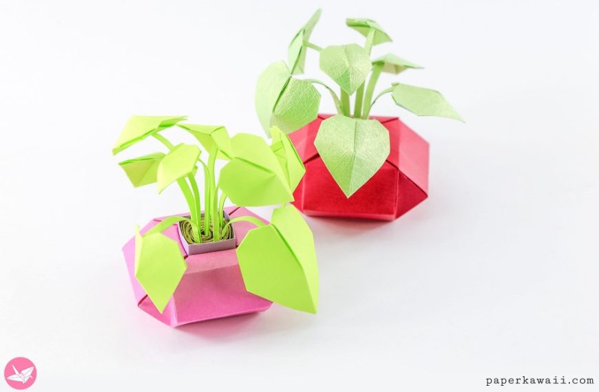 One-Of-A-Kind Origami Plants With Holder!
