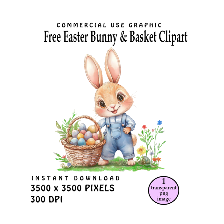 Free Easter Bunny & Basket Clipart!